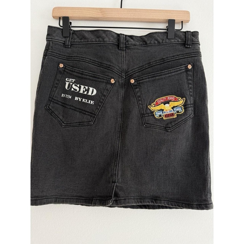 Get Used by Elie denim black mini skirt size 32 waist